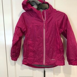girls LL Bean , lined rain jacket